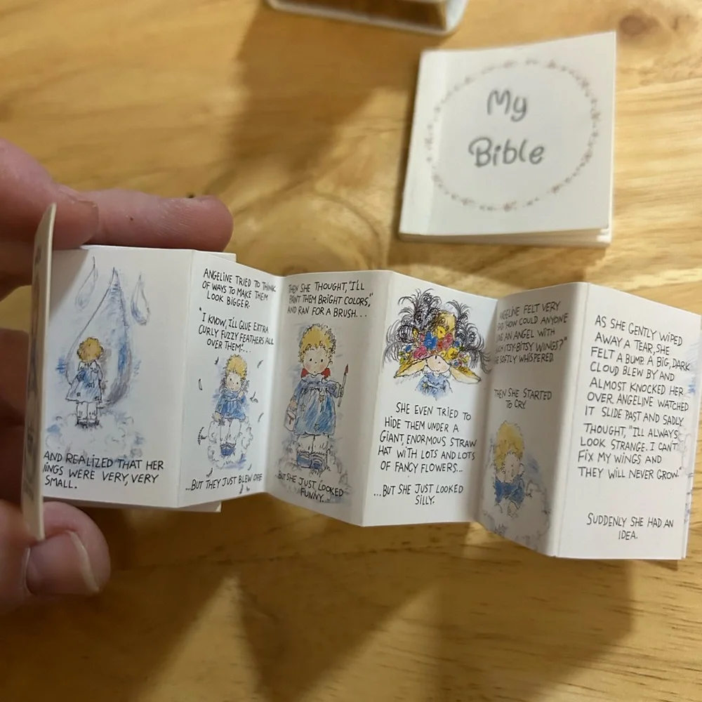 Enesco Precious Moments Angel and Church Ornament W/ Mini Bible